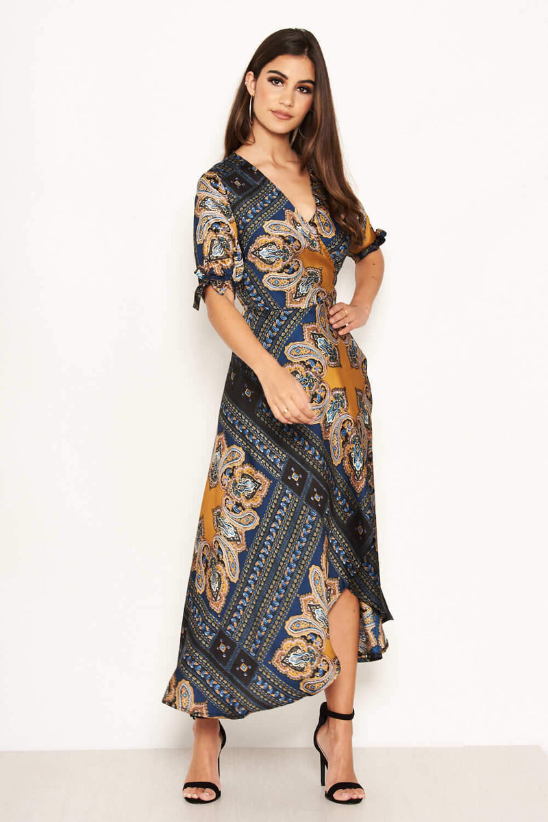 Wrap Maxi Dress | Paisley Wrap Maxi Dress | Maxi Dresses | AX Paris